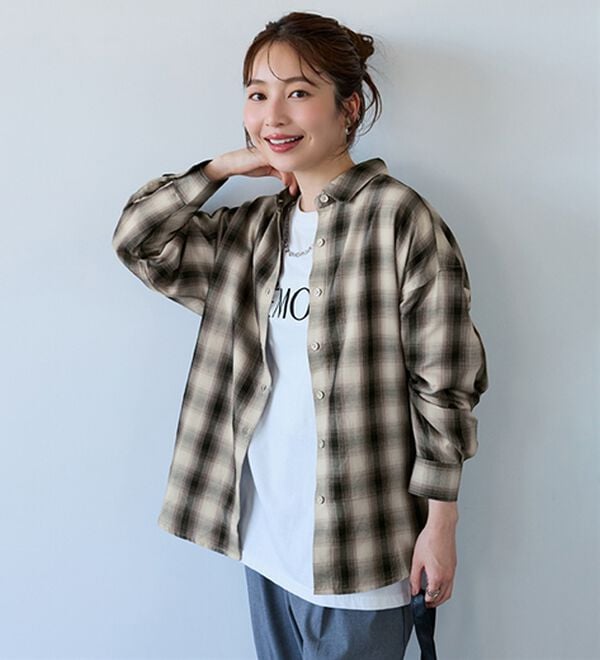 BELLUNA（ベルーナ）の「サラッと軽い！チェック柄シャツ（シャツ）」｜詳細画像