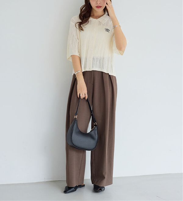 Viola e Viola（ヴィオラ エ ヴィオラ）の「【アンブロ】透かし編みポロカーディガン（ニットカーディガン）」｜詳細画像