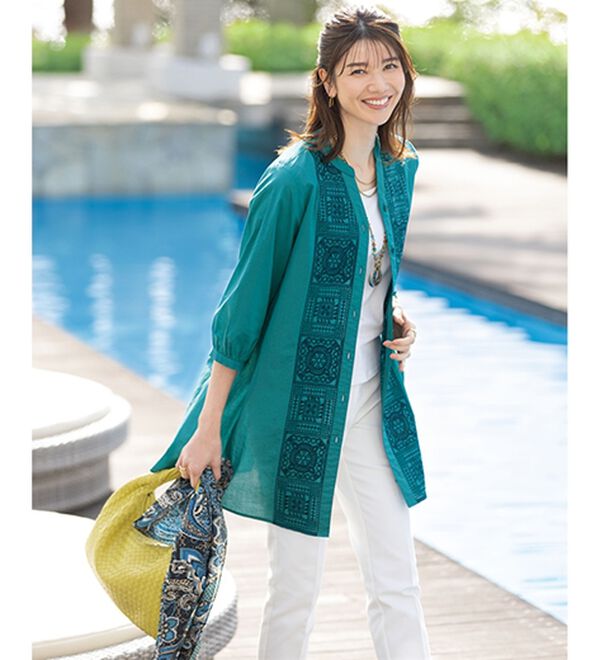 ルフラン（ルフラン）の「コットンシルクプリントストール（ストール・スカーフ・マフラー）」｜詳細画像