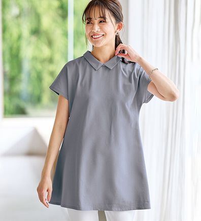 BELLUNA（ベルーナ）の「ヒンヤリ！綿１００％かのこポロチュニック（チュニック）」