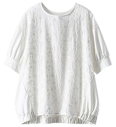 BELLUNA（ベルーナ）の「＜＆ｃｏｃｏｃｈｉ＞３Ｄレース切替コクーンブラウス（チュニック）」