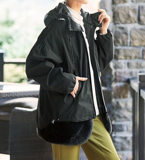 VINNO（ヴィノ）の「３ＷＡＹ・ファー付ベスト＆ブルゾン（ブルゾン）」｜ブラック