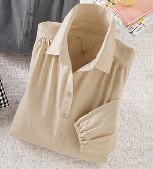 ルフラン（ルフラン）の「毎日活躍！かっぽうシャツ（パジャマ・ルームウェア）」｜ベージュ
