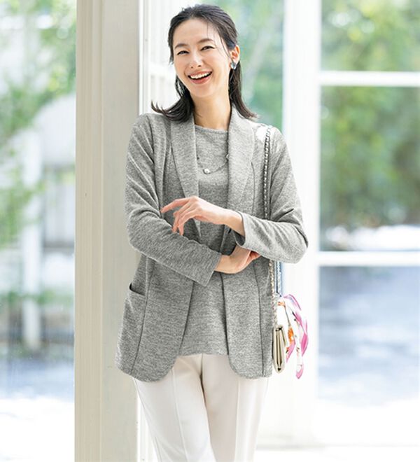 ルフラン（ルフラン）の「軽やかな着心地！メランジ調アンサンブル（アンサンブル）」｜詳細画像