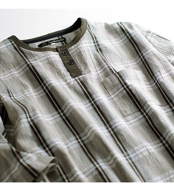 「【２着組】＜マサキ　マツシマ＞綿１００％先染楊柳パジャマ（メンズルームウェア）」｜詳細画像