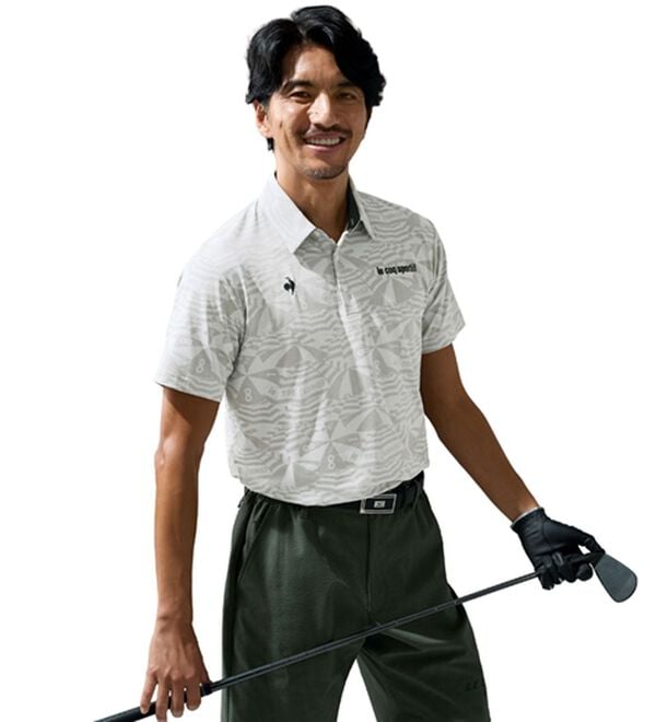 「＜ルコックスポルティフ＞マリンパラソルジャカード半袖シャツ（メンズシャツ）」｜詳細画像