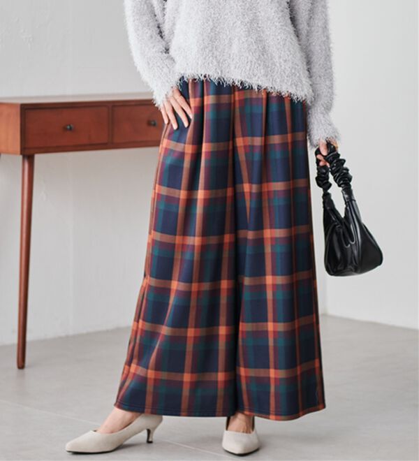 RANAN（ラナン）の「柔らかあったか！裏起毛ロングフレアガウチョパンツ（フルレングスパンツ）」｜詳細画像