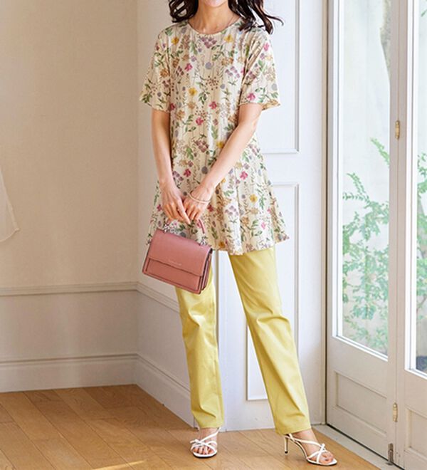 BELLUNA（ベルーナ）の「【接触冷感】フレアーシルエットプリントチュニック（チュニック）」｜詳細画像