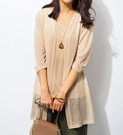 BELLUNA（ベルーナ）の「涼やか！スラブ調カーディガンアンサンブル（アンサンブル）」