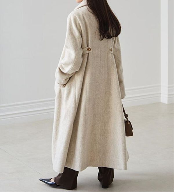 RANAN（ラナン）の「2WAYフレアーステンカラーシャギーコート（ロングコート）」｜詳細画像