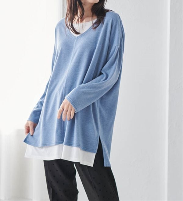 RANAN（ラナン）の「レイヤード風ニットソーチュニック（チュニック）」｜詳細画像