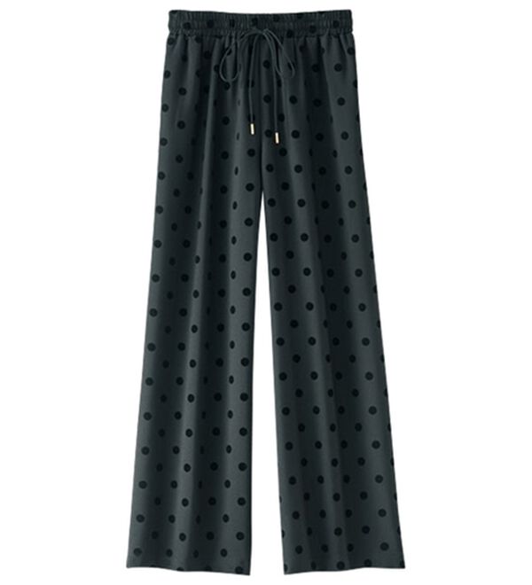 BELLUNA（ベルーナ）の「ドットフロッキー素材ワイドパンツ（ワイドパンツ・ガウチョ）」｜詳細画像