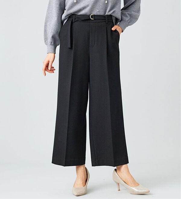 BELLUNA（ベルーナ）の「サマ見え（ウォーム）ベルト付ワイドパンツ（ワイドパンツ・ガウチョ）」｜詳細画像