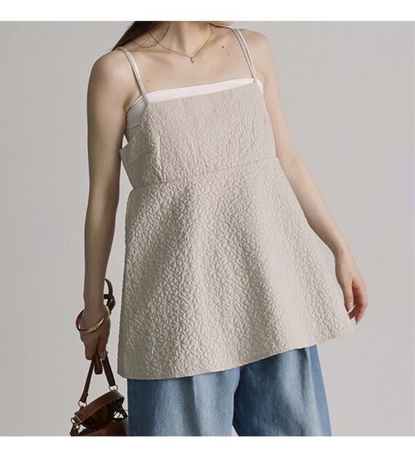 RANAN（ラナン）の「ふくれジャカードキャミブラウス（ブラウス）」｜詳細画像