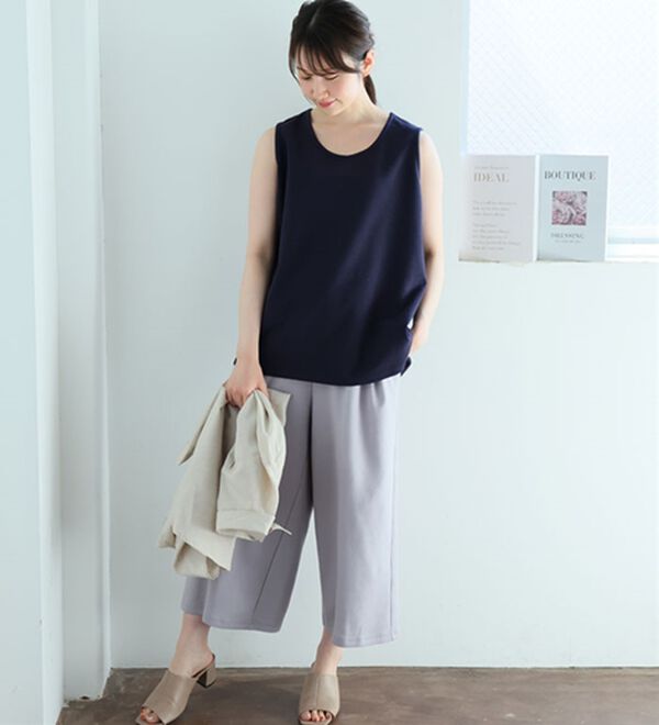 A HAPPY MARILYN（アハッピーマリリン）の「【Ｍ～８Ｌ／選べる裾】【接触冷感・吸水速乾】さらさらタンクトップ（タンクトップ・キャミソール）」｜詳細画像