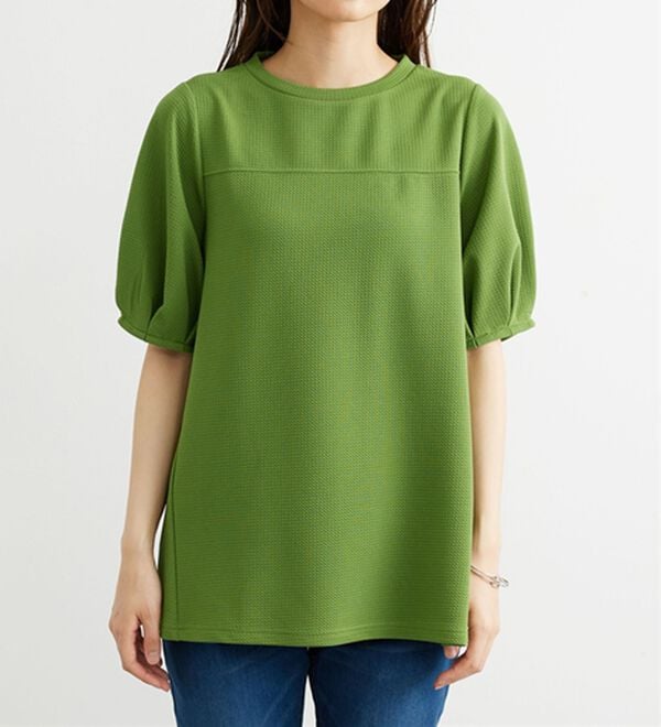BELLUNA（ベルーナ）の「ポコポコ素材ふんわり袖チュニック（チュニック）」｜詳細画像