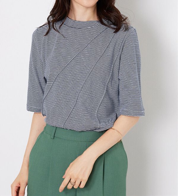 BELLUNA（ベルーナ）の「細ボーダータックデザインチュニック（チュニック）」｜詳細画像