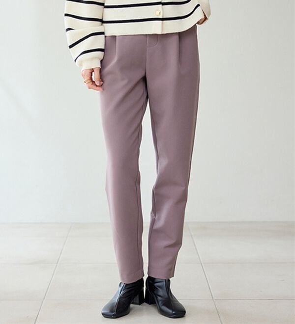 RANAN（ラナン）の「あったか！裏起毛美脚シルエットタックパンツ（フルレングスパンツ）」｜詳細画像