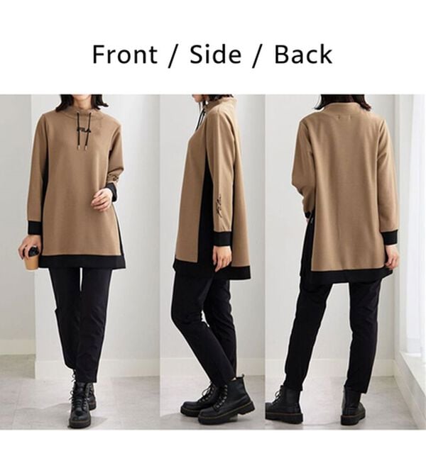 BELLUNA（ベルーナ）の「＜ＦＩＬＡ＞配色切替チュニックワンピース（チュニックワンピース）」｜詳細画像