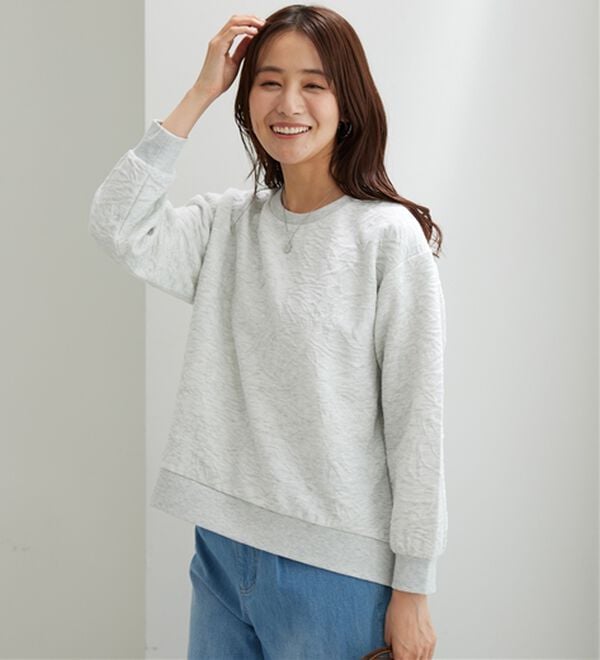 BELLUNA（ベルーナ）の「花柄ふくれジャカード素材プルオーバー（カットソー）」｜詳細画像