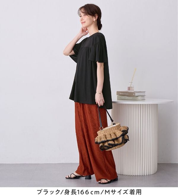 Viola e Viola（ヴィオラ エ ヴィオラ）の「軽やか綿混カットソーキーネックチュニック（チュニック）」｜詳細画像