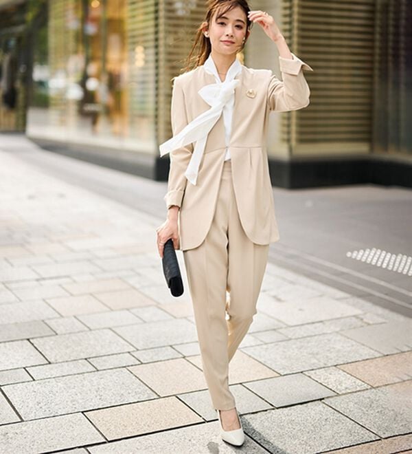 RANAN（ラナン）の「＜２点セット＞ラウンドヘムジャケットセットアップ（パンツスーツ）」｜詳細画像