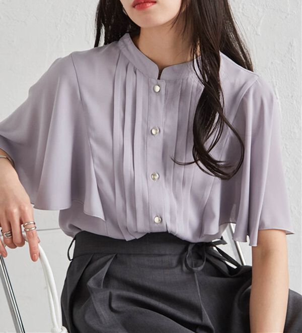 RANAN（ラナン）の「【新色追加】ひんやり！ピンタックフレアー袖ブラウス（ブラウス）」｜詳細画像