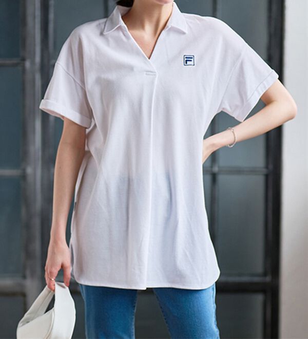 RANAN（ラナン）の「＜ＦＩＬＡ＞吸汗速乾・ＵＶ対策　鹿の子チュニックポロシャツ（チュニック）」｜詳細画像