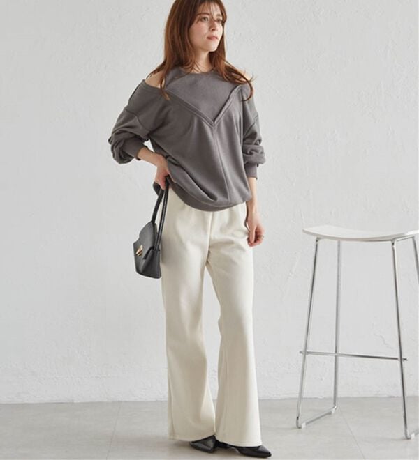 RANAN（ラナン）の「あったか裏ベロアニットコールフレアパンツ（フルレングスパンツ）」｜詳細画像