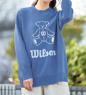 BELLUNA（ベルーナ）の「＜Ｗｉｌｓｏｎ＞ビックロゴ入りニット（ニット・セーター）」｜ブルー