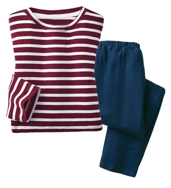 LAVIENNE（ラヴィエンヌ）の「【とろける肌心地】綿１００％あったかスムースパジャマ（パジャマ・ルームウェア）」｜ボルドー