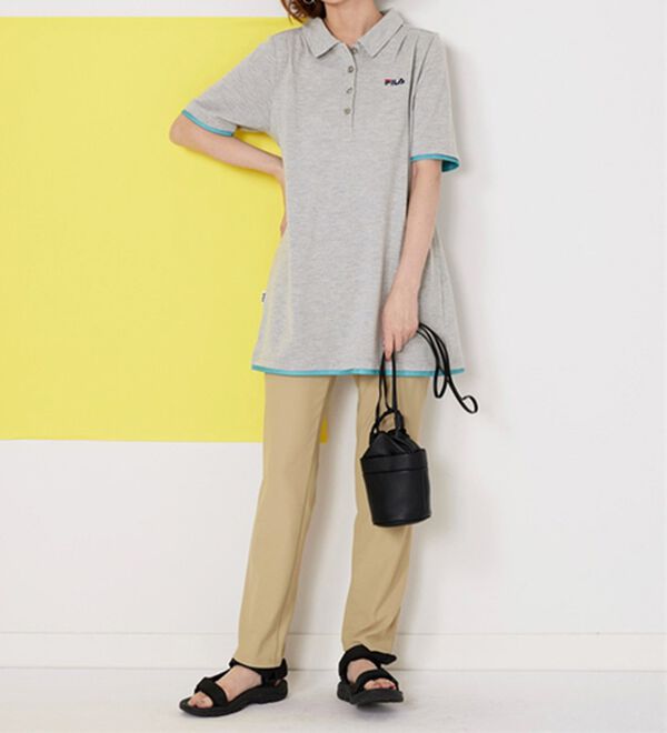 BELLUNA（ベルーナ）の「＜ＦＩＬＡ＞ひんやり！タック使い配色ポロチュニック（ポロシャツ）」｜詳細画像