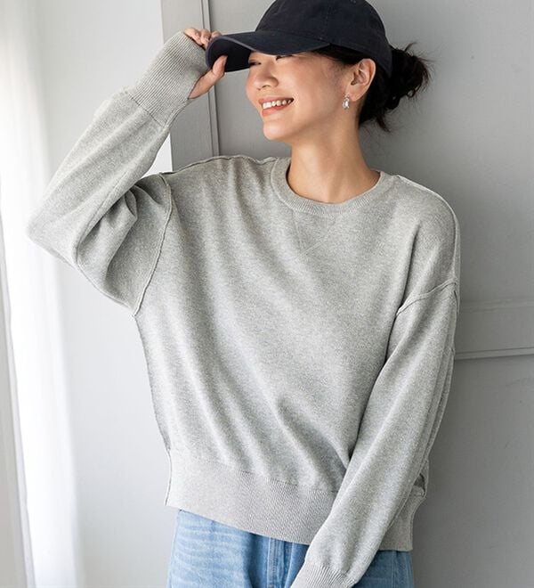 BELLUNA（ベルーナ）の「スウェットライクラメニットプルオーバー（ニット・セーター）」｜詳細画像