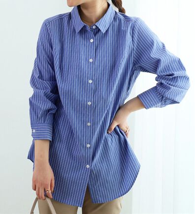 BELLUNA（ベルーナ）の「着心地らくらく！細見えシャツチュニック（シャツ）」