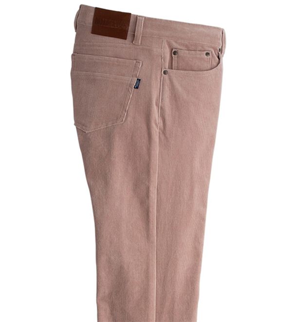 「まるごとのびのびコーデュロイパンツ（メンズフルレングスパンツ）」｜サーモンピンク