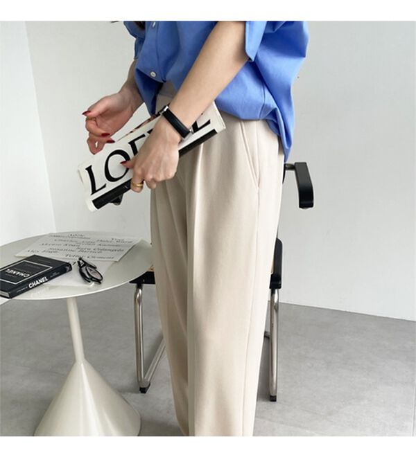 GeeRA（ジーラ）の「美脚魅せタックワイドスラックスパンツ（ワイドパンツ・ガウチョ）」｜詳細画像