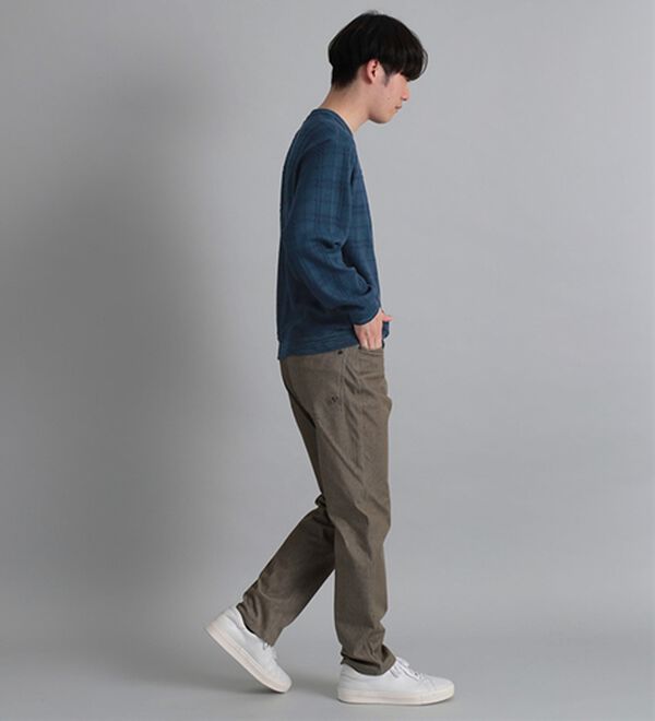 「＜コムルヴァン・オム＞チェック柄ふくれジャカードトレーナー（メンズトレーナー）」｜詳細画像