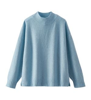 BELLUNA（ベルーナ）の「ウール調ショート丈ニットプルオーバー（ニット・セーター）」｜ブルー