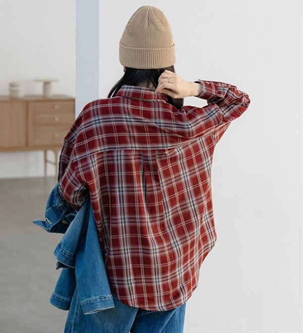 BELLUNA（ベルーナ）の「サラッと軽い！チェック柄シャツ（シャツ）」｜詳細画像