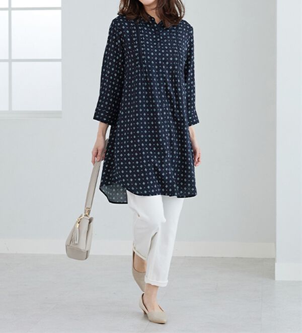 BELLUNA（ベルーナ）の「レーヨン素材ピンタック使いワンピース（その他ワンピース）」｜詳細画像