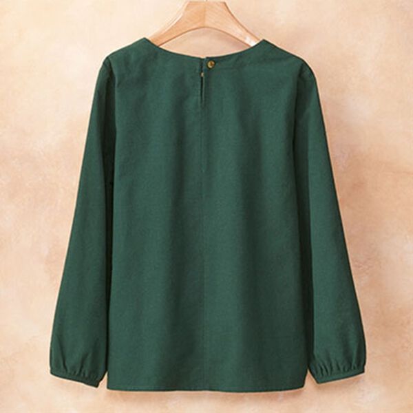 BELLUNA（ベルーナ）の「コーデュロイ使い刺しゅうデザインブラウス（ブラウス）」｜詳細画像