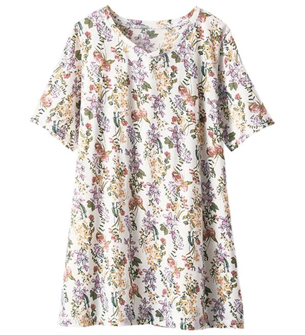 BELLUNA（ベルーナ）の「美人顔シルエット綿混プリントチュニック（チュニック）」｜詳細画像