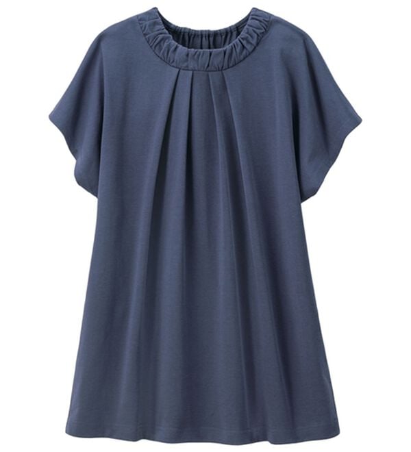 ルフラン（ルフラン）の「涼しくてブラウス見え！プルオーバー（カットソー）」｜フレンチ袖 ブルーグレー