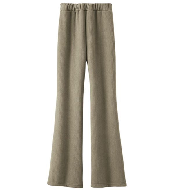 BELLUNA（ベルーナ）の「シュッと体型カバー！縦リブ素材裏ベロアフレアーパンツ（フルレングスパンツ）」｜詳細画像