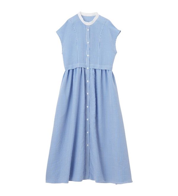 GeeRA（ジーラ）の「クレリック配色ウエストギャザーシャツワンピ―ス（シャツワンピース）」｜詳細画像