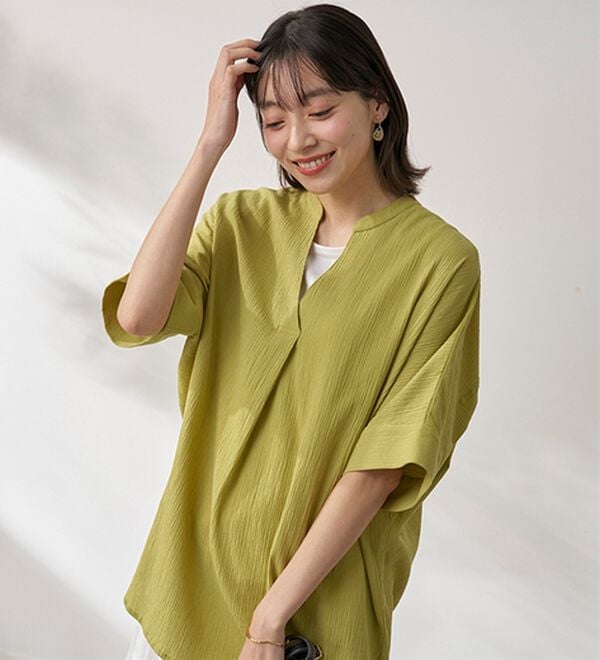 BELLUNA（ベルーナ）の「綿１００％楊柳素材ドルマンチュニック（チュニック）」｜詳細画像