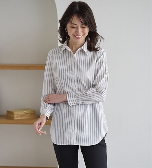 BELLUNA（ベルーナ）の「【選べる袖丈】洗える！ストレッチイージーケアシャツ（シャツ）」｜詳細画像