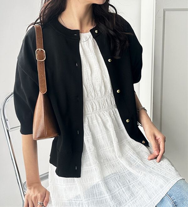 GeeRA（ジーラ）の「メタルボタンスポンディッシュカーディガン（ニットカーディガン）」｜詳細画像