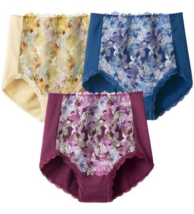 「【３色組】プリントレースの華やかショーツ（ショーツ）」