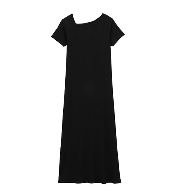 RANAN（ラナン）の「アシメネックハーフスリーブリブワンピース（その他ワンピース）」｜詳細画像